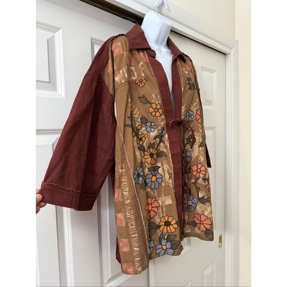 Free People Burgundy and Brown Kimono - Picture 6 of 11